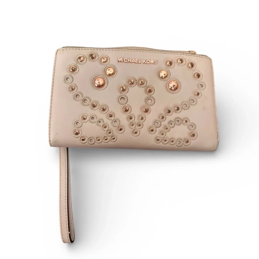 Michael Kors Adele Embellished Leather Smartphone Wallet